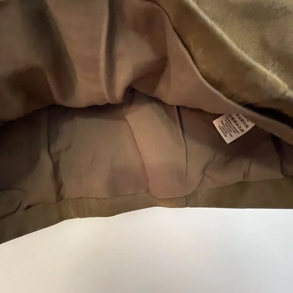Free People Skirt Women sz 0 Brown Olive Modern Femme‎ Vegan Leather A Line Mini